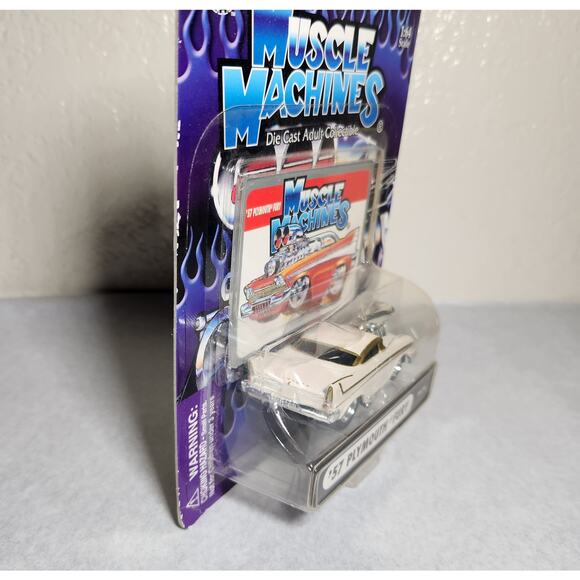 Muscle Machines '57 Plymouth Fury 04-14 White 1:64 Scale 2004 New Sealed - Picture 4 of 7